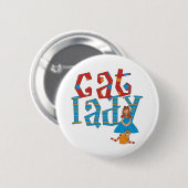 Badge Rond 5 Cm Madame de chat (Devant & derrière)