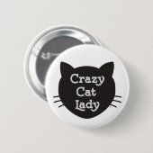 Badge Rond 5 Cm Madame folle Button de chat (Devant & derrière)