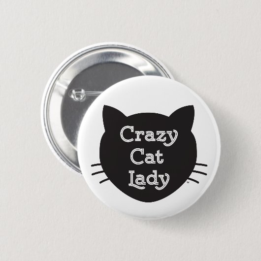 Badge Rond 5 Cm Madame folle Button de chat (Devant & derrière)