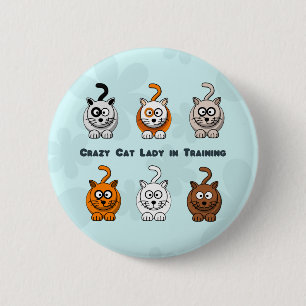 Badge Rond 5 Cm Madame folle In Training Pin de chat