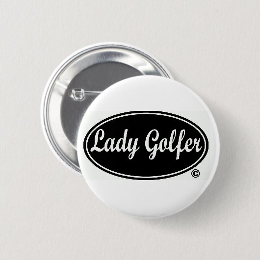 Badge Rond 5 Cm Madame Golfer Round Button (Devant & derrière)
