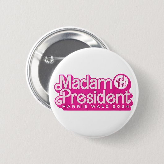 Badge Rond 5 Cm Madame la Présidente | Harris Walz (Devant & derrière)