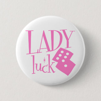 Badge Rond 5 Cm Madame Luck Dice