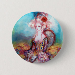 Badge Rond 5 Cm MADAME POMPADOUR Élégante mode beauté