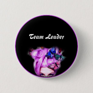 Badge Rond 5 Cm Madame pourpre Button de papillon de cheveux