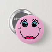 Badge Rond 5 Cm Madame rose Girly Emoji font face (Devant & derrière)