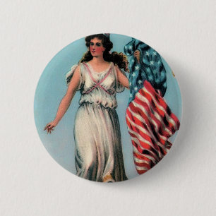 Badge Rond 5 Cm Madame vintage Liberty