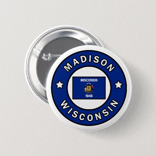 Badge Rond 5 Cm Madison Wisconsin (Devant & derrière)