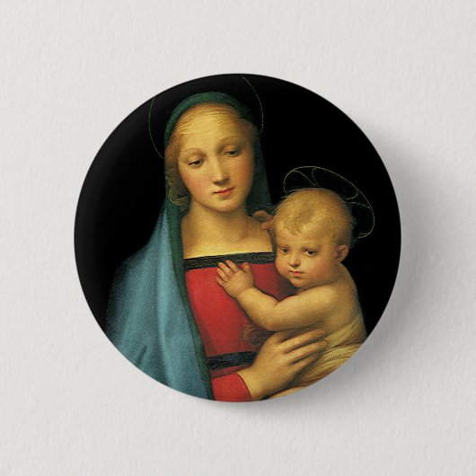 Badge Rond 5 Cm Madonna And Child, Madonna del Granduca par Raphae (Devant)