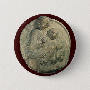 Badge Rond 5 Cm Madonna and Child, Tondo Pitti by Michelangelo