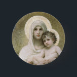 Badge Rond 5 Cm Madonna des roses<br><div class="desc">William-Adolphe Bouguereau (1825-1905) - Madonna des roses (1903)</div>