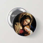 BADGE ROND 5 CM MADONNA ET ENFANT (Devant & derrière)