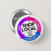 Badge Rond 5 Cm Magasiner local (Devant & derrière)
