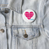 Badge Rond 5 Cm Magenta 2 de plaid (En situation)