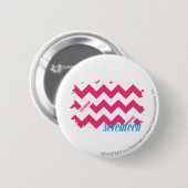 Badge Rond 5 Cm Magenta 4 de zigzag (Devant & derrière)