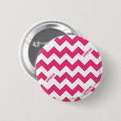 Badge Rond 5 Cm Magenta de zigzag (Devant & derrière)