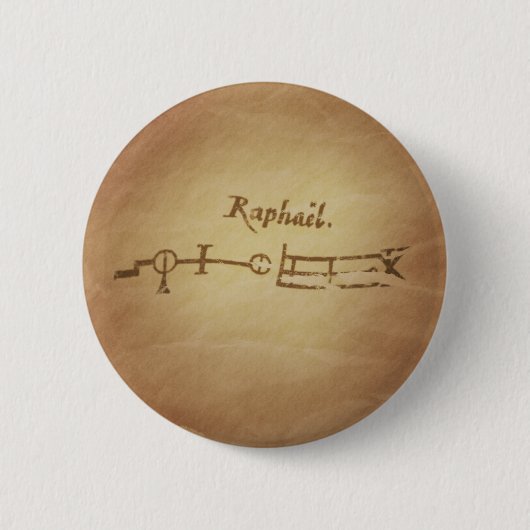 Badge Rond 5 Cm Magic Seal Angel Raphael Protection Charmes magiqu (Devant)