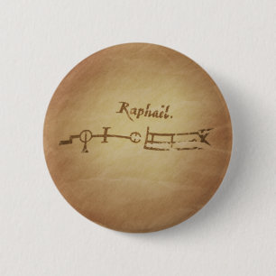 Badge Rond 5 Cm Magic Seal Angel Raphael Protection Charmes magiqu