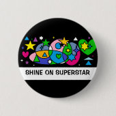 BADGE ROND 5 CM MAGIC STARS AND MOONS BUTTON (Devant)