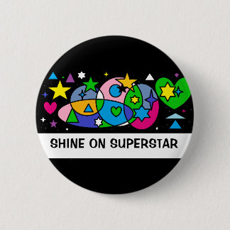 BADGE ROND 5 CM MAGIC STARS AND MOONS BUTTON