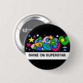 BADGE ROND 5 CM MAGIC STARS AND MOONS BUTTON (Devant & derrière)