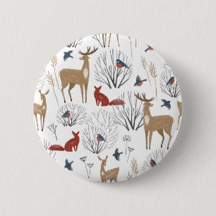 Badge Rond 5 Cm Magic Winter Wonderland