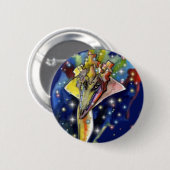 Badge Rond 5 Cm Magicien de lézard (Devant & derrière)