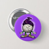 Badge Rond 5 Cm Magicien de volleyball (Devant & derrière)
