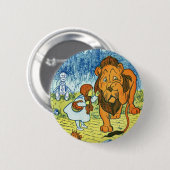 Badge Rond 5 Cm Magicien d'Oz Dorothy et le lion lâche (Devant & derrière)