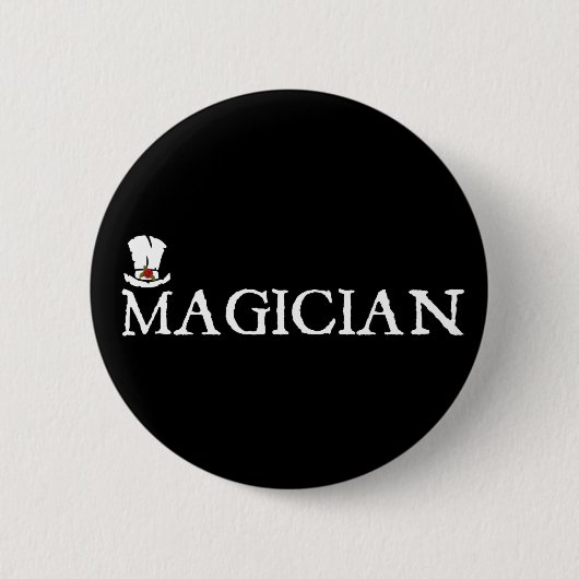 Badge Rond 5 Cm Magicien et casquette (Devant)
