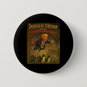 Badge Rond 5 Cm Magicien Trump Magique Drôle Aventure Krach Boursi
