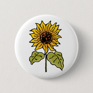 Badge Rond 5 Cm Magicien vintage de fée Oz Tale Tournesol en fleur
