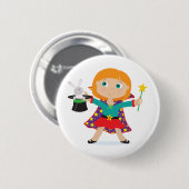 Badge Rond 5 Cm Magicienne de fille (Devant & derrière)