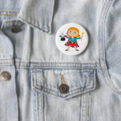 Badge Rond 5 Cm Magicienne de fille (En situation)