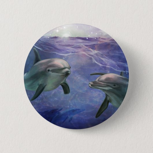 Badge Rond 5 Cm Magie de dauphin (Devant)