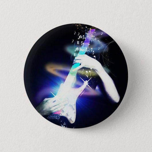Badge Rond 5 Cm Magie de guitare (Devant)