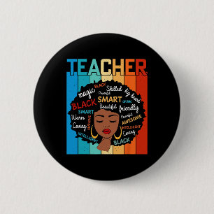 Badge Rond 5 Cm Magie de l'enseignant noir Éducation à l'histoire
