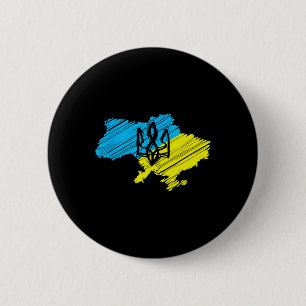Badge Rond 5 Cm Magnifique carte ukrainienne - Drapeau ukrainien