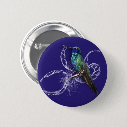 Badge Rond 5 Cm Magnifique colibri - personnalisez en ajoutant un  (Devant & derrière)