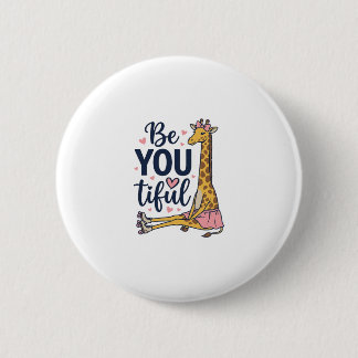 Badge Rond 5 Cm Magnifique Girafe à Roulettes Vintage T-Shirt De