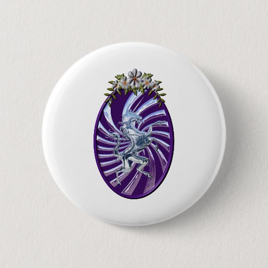 Badge Rond 5 Cm Magnifique licorne mythique (Devant)
