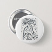 Badge Rond 5 Cm Magnifique Manatee (Devant & derrière)