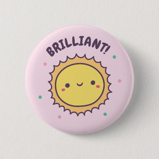 Badge Rond 5 Cm Magnifique Soleil Mignon Doodle (Devant)