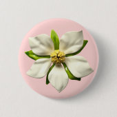 Badge Rond 5 Cm Magnolia Élégant Fleur Cadeau de Mariage Accessoir (Devant)