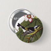 Badge Rond 5 Cm Magnolia Warbler, John James Audubon, Birdwatcher (Devant & derrière)