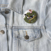 Badge Rond 5 Cm Magnolia Warbler, John James Audubon, Birdwatcher (En situation)