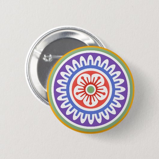 Badge Rond 5 Cm Mah Jongg One Dot 01 Button (Devant & derrière)