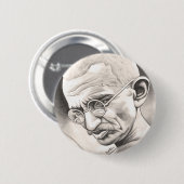 Badge Rond 5 Cm Mahatma Gandhi (Devant & derrière)