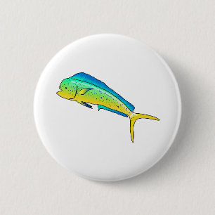 Badge Rond 5 Cm Mahi mahi (daurade tropicale coryphène)