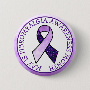 Badge Rond 5 Cm Mai est Fibromyalgia Butterfly Awareness Mois